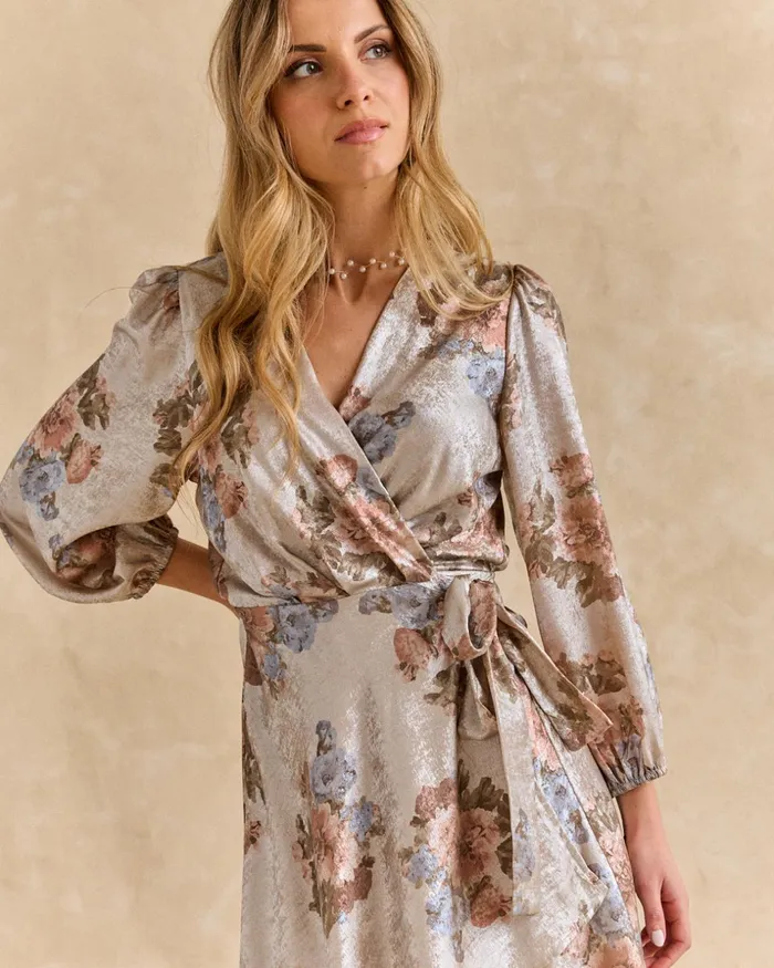 Polin Et Moi Dress CrossOver Aroa Taupe Women Dresses And Jumpsuits Polin Et Moi Dress CrossOver Aroa Taupe Women Dresses And Jumpsuits