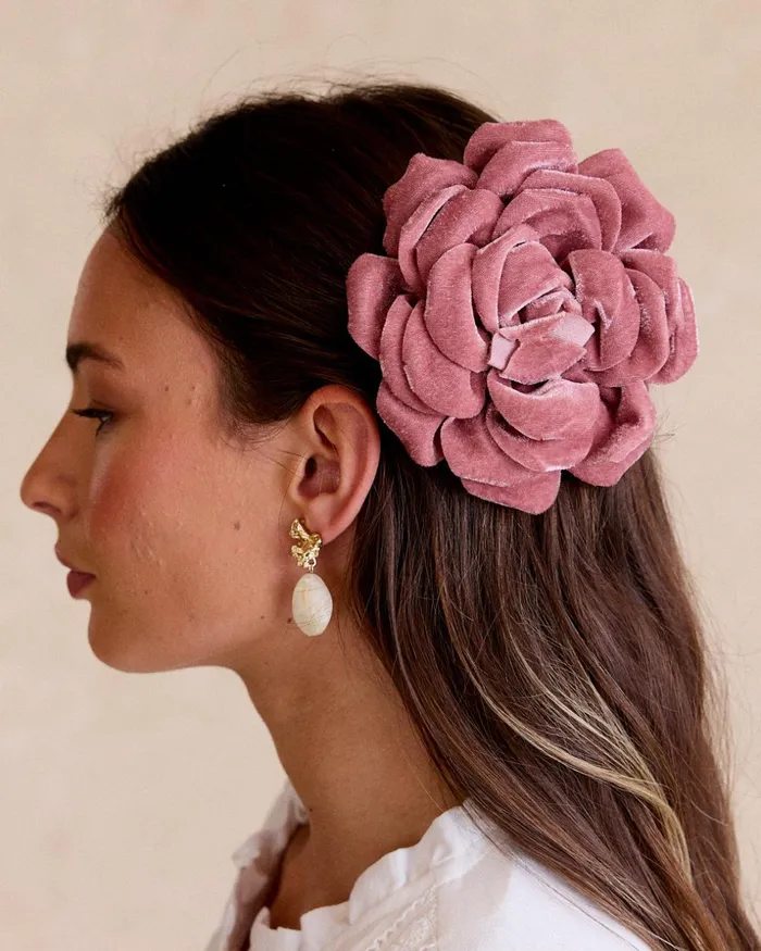 Polin Et Moi Flower Velvet Brooch Lake Makeup Women Hair Accessories