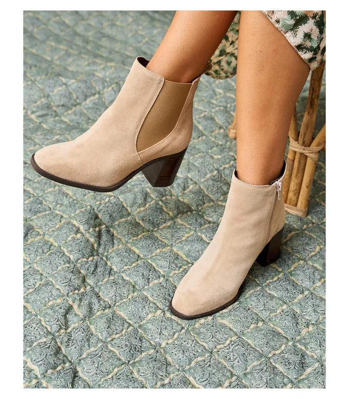 Polin Et Moi Hebba Elastic Ankle Boots Leather Women Ankle Boots