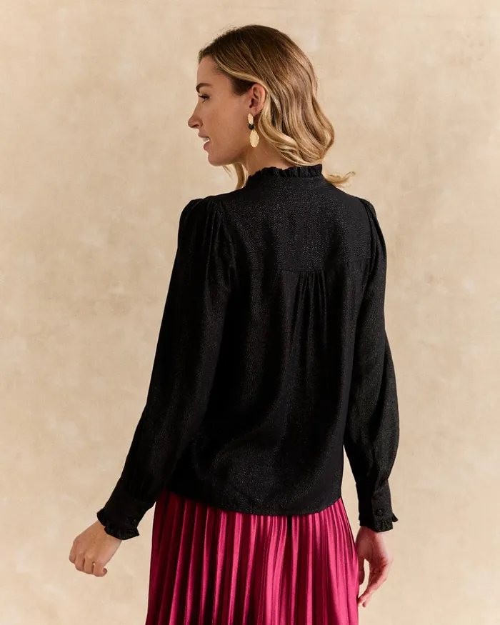 Polin Et Moi Lurex Leonor Shirt Black Women Blouses And Shirts Polin Et Moi Lurex Leonor Shirt Black Women Blouses And Shirts