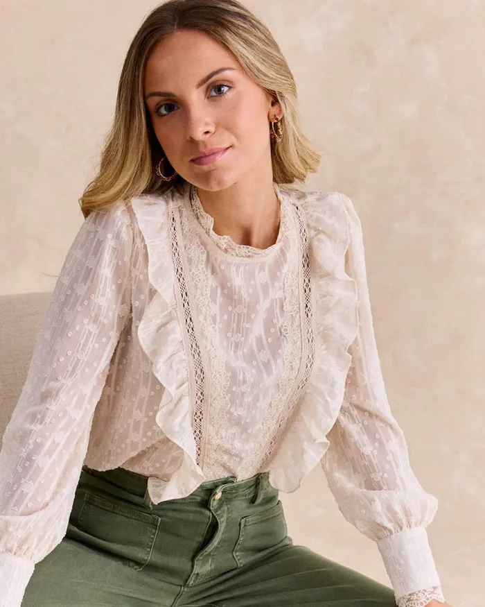 Polin Et Moi Lurex Madrigat Blouse Raw Women Blouses And Shirts