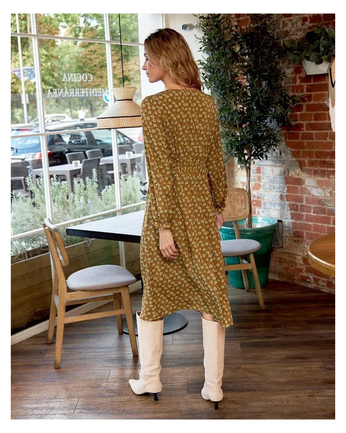Polin Et Moi Lussy Flowers Dress Ochre Women Dresses And Jumpsuits Polin Et Moi Lussy Flowers Dress Ochre Women Dresses And Jumpsuits