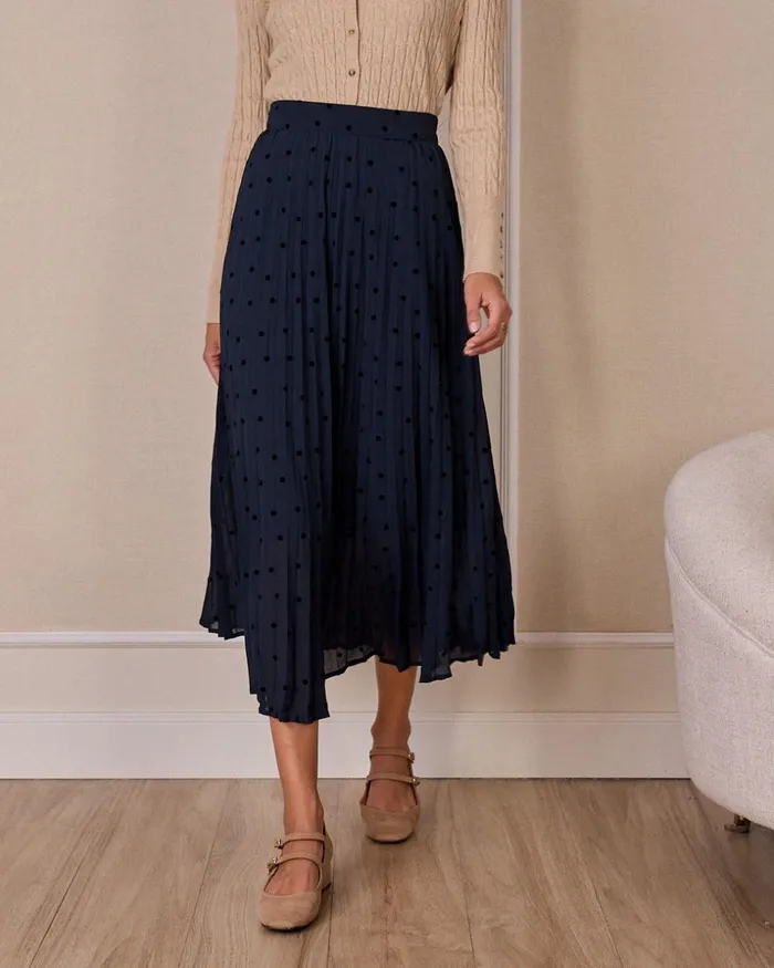Polin Et Moi Navy Polka Dot Skirt Marine Women Skirts Polin Et Moi Navy Polka Dot Skirt Marine Women Skirts