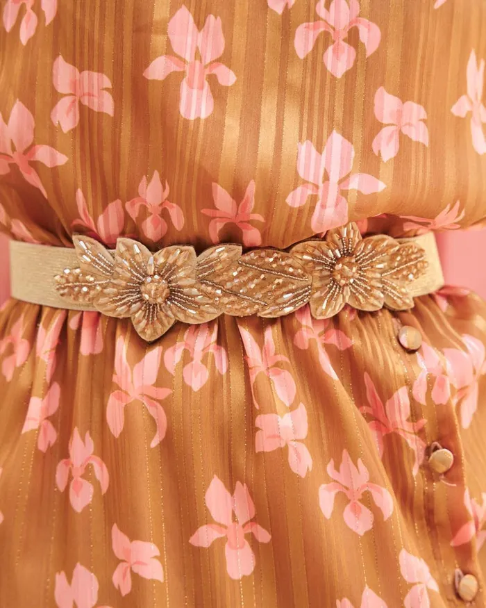 Polin Et Moi Pulpe Stones Belt Gold Women Belts