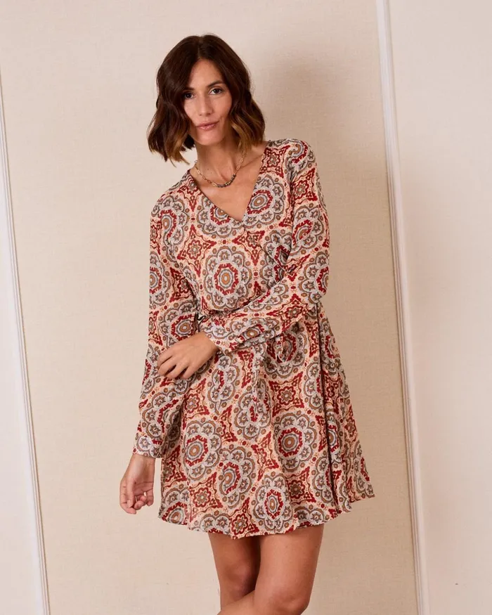 Polin Et Moi Sunflower Short Dress Beige Women Dresses And Jumpsuits