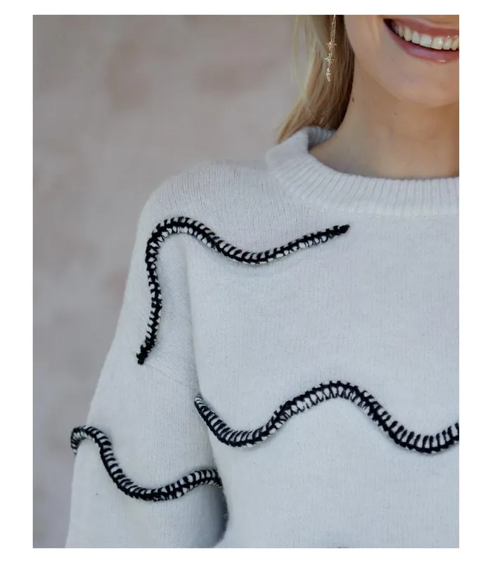 Polin Et Moi Sweater Maiala Stitching Raw Women Cardigans And Sweaters Polin Et Moi Sweater Maiala Stitching Raw Women Cardigans And Sweaters