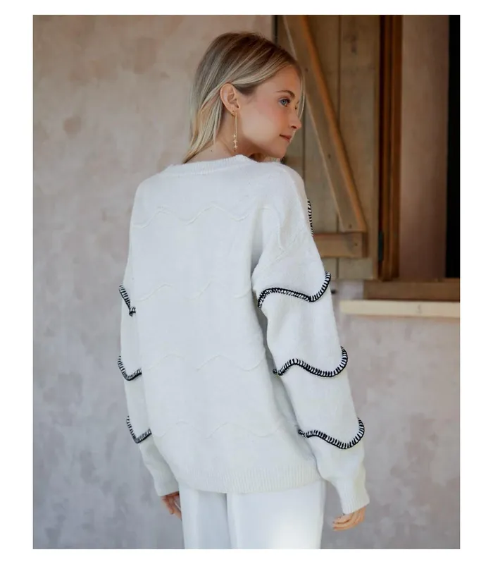 Polin Et Moi Sweater Maiala Stitching Raw Women Cardigans And Sweaters Polin Et Moi Sweater Maiala Stitching Raw Women Cardigans And Sweaters