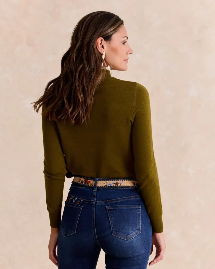 Polin Et Moi Sweater Puntilla Sauce Kaki Women Cardigans And Sweaters Polin Et Moi Sweater Puntilla Sauce Kaki Women Cardigans And Sweaters