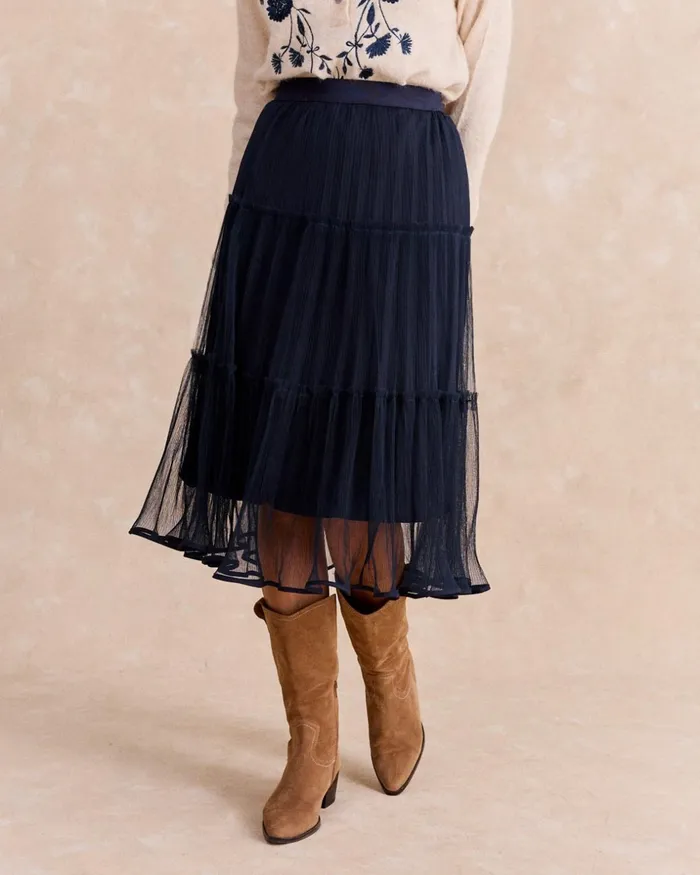 Polin Et Moi Tul Rumine Skirt Marine Women Skirts Polin Et Moi Tul Rumine Skirt Marine Women Skirts