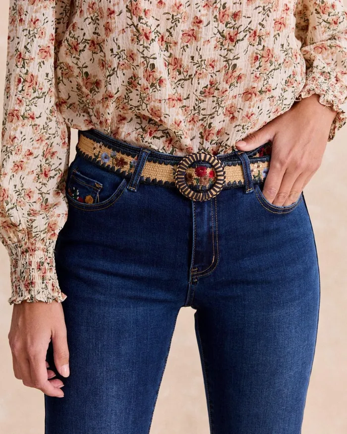 Polin Et Moi Ursu Belt Pants Denim Women Trousers Polin Et Moi Ursu Belt Pants Denim Women Trousers
