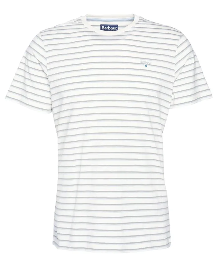 Ponte Striped TShirt Pale Sage Men Barbour TShirts