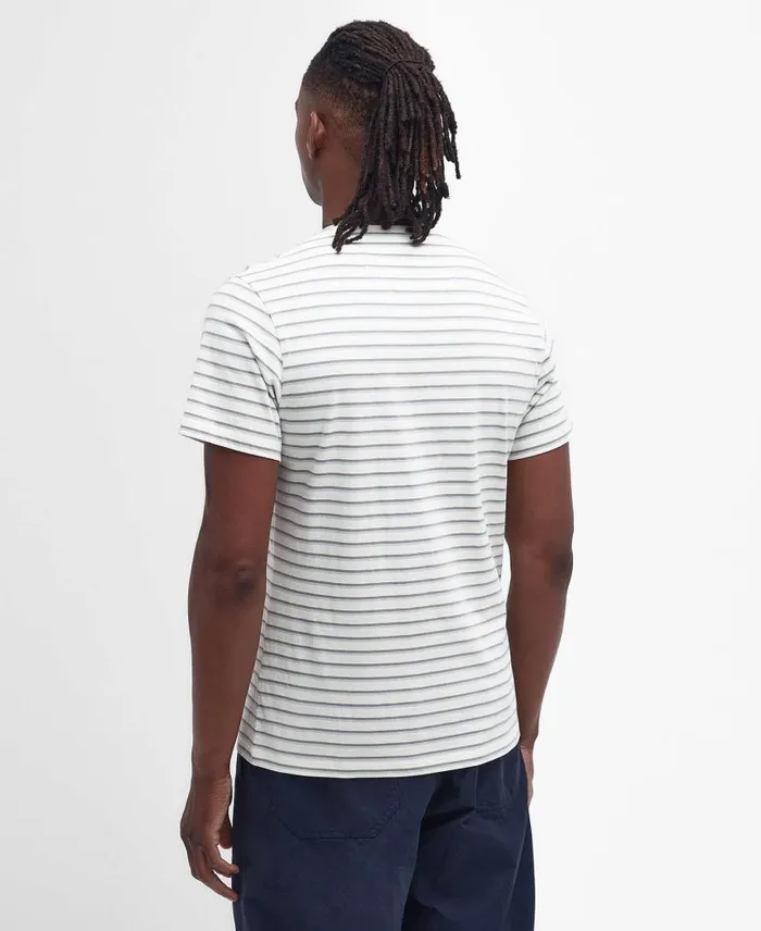 Ponte Striped TShirt Pale Sage Men Barbour TShirts
