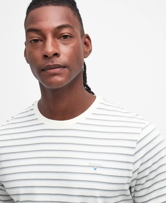 Ponte Striped TShirt Pale Sage Men Barbour TShirts