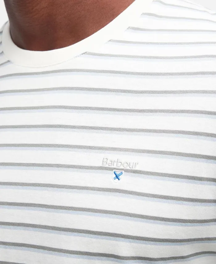 Ponte Striped TShirt Pale Sage Men Barbour TShirts