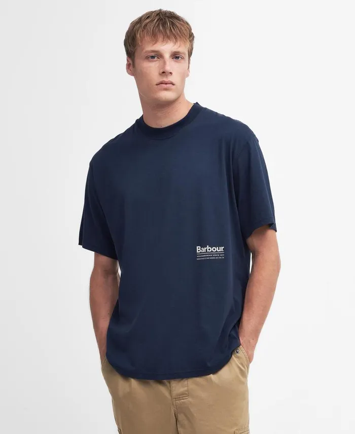 Portland Oversized TShirt Classic Navy Men Barbour TShirts
