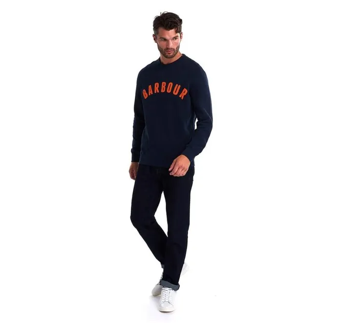 Prep Logo Sweatshirt Navy Men Barbour Hoodies and Sweatshirts