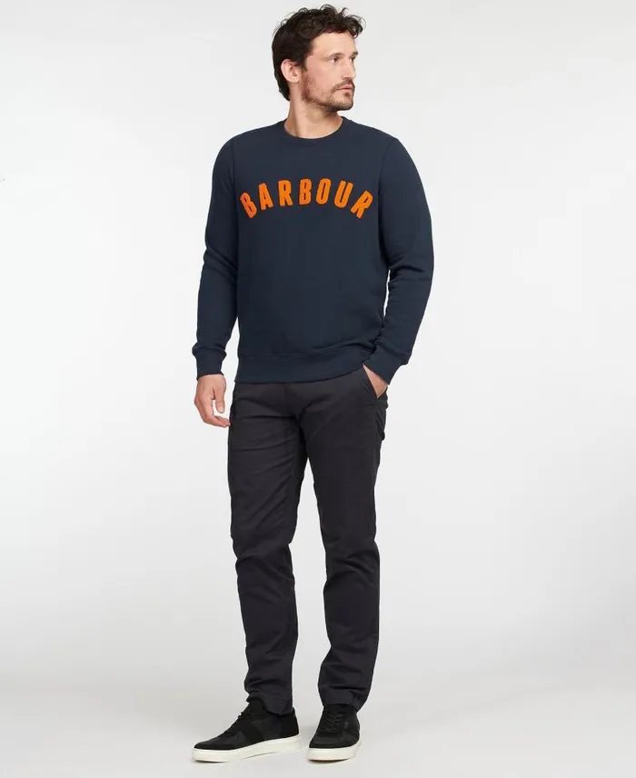 Prep Logo Sweatshirt Navy Men Barbour Hoodies and Sweatshirts
