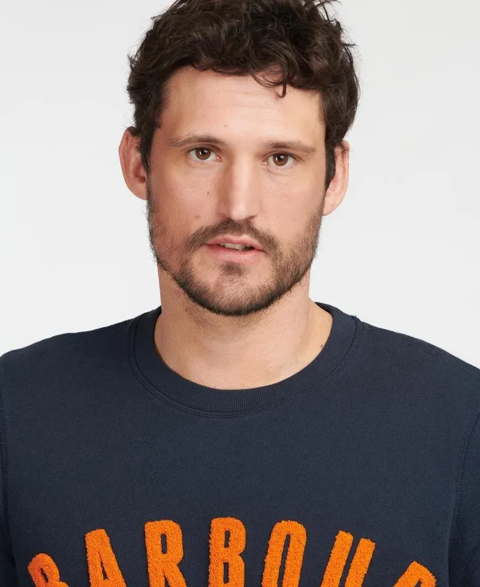 Prep Logo Sweatshirt Navy Men Barbour Hoodies and Sweatshirts