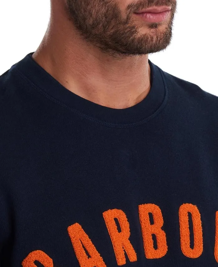 Prep Logo Sweatshirt Navy Men Barbour Hoodies and Sweatshirts