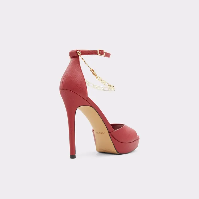 Prisilla Red Synthetic Embossed Women ALDO Heels