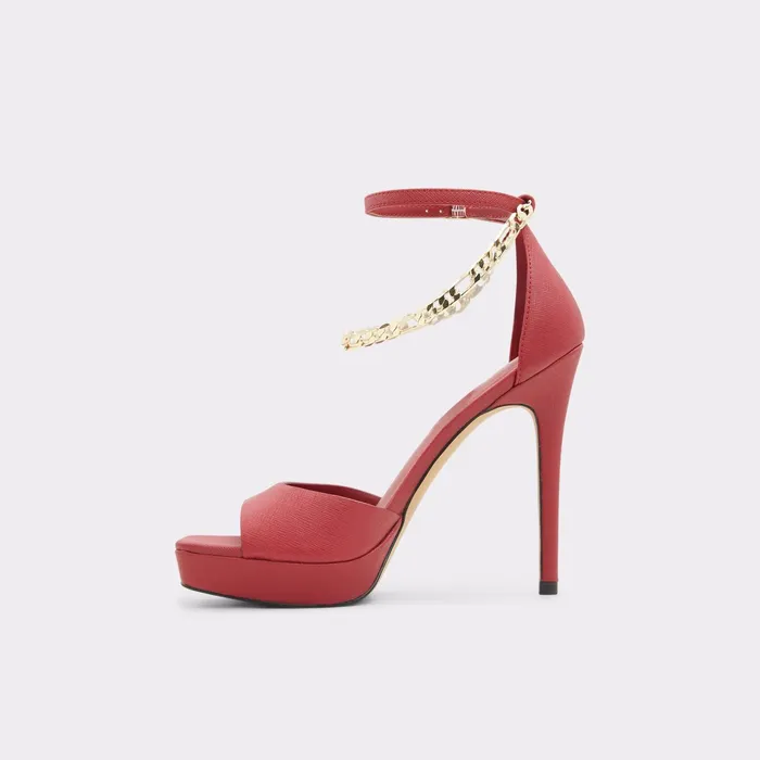 Prisilla Red Synthetic Embossed Women ALDO Heels