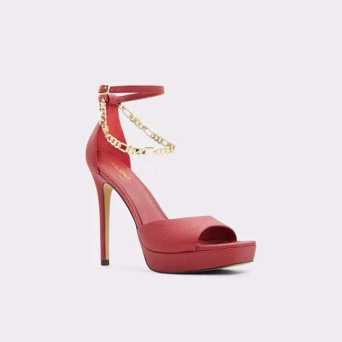 Prisilla Red Synthetic Embossed Women ALDO Heels