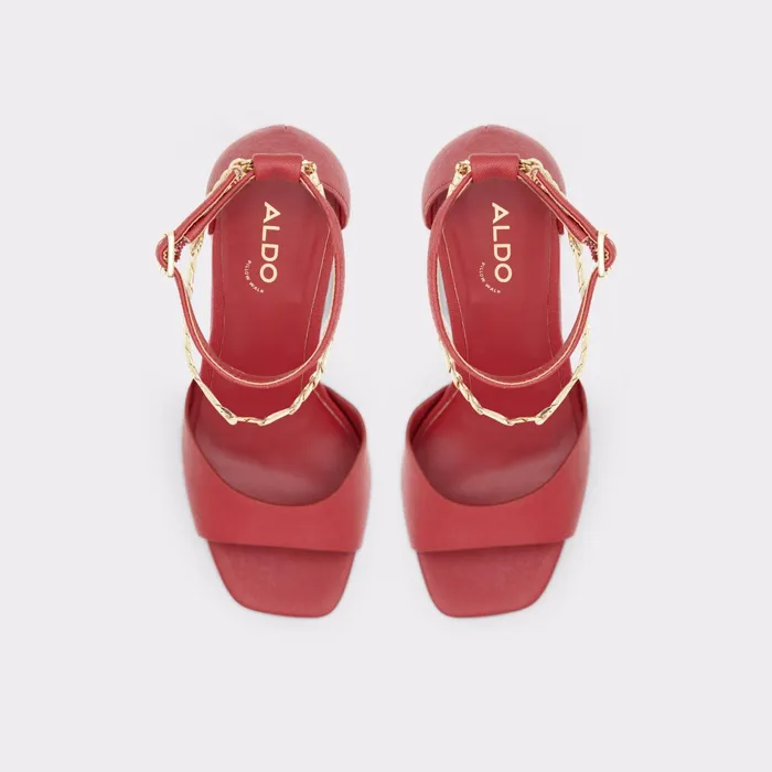 Prisilla Red Synthetic Embossed Women ALDO Heels