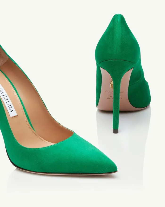 Purist Pump 105 Green Women Aquazzura Pumps Purist Pump 105 Green Women Aquazzura Pumps