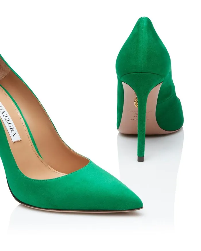 Purist Pump 105 Green Women Aquazzura Pumps Purist Pump 105 Green Women Aquazzura Pumps