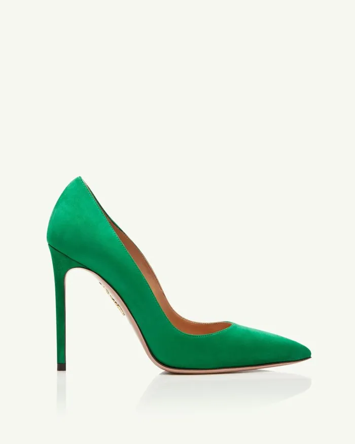Purist Pump 105 Green Women Aquazzura Pumps Purist Pump 105 Green Women Aquazzura Pumps