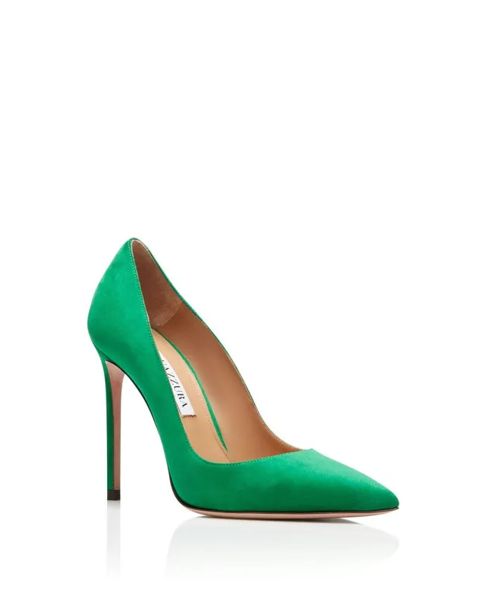 Purist Pump 105 Green Women Aquazzura Pumps Purist Pump 105 Green Women Aquazzura Pumps