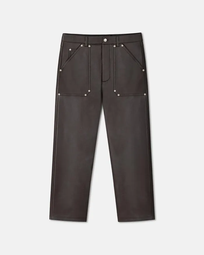Quido Regenerated Leather Pants Coffee Bean Men Nanushka Pants