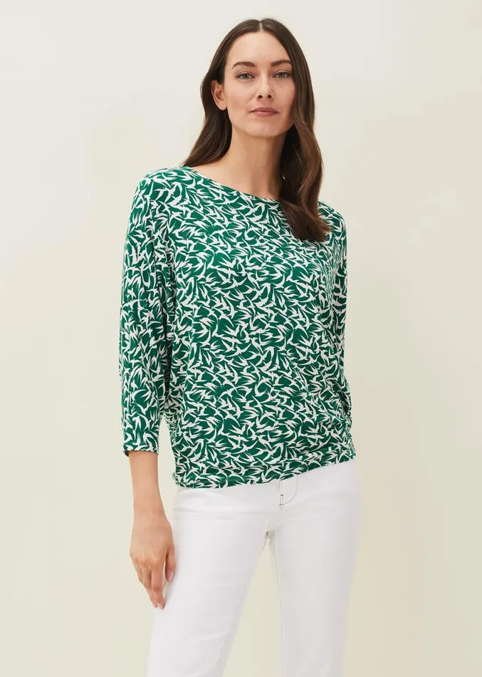 Quin Bird Print Top Greenivory Women Phase Eight Tops and TShirts