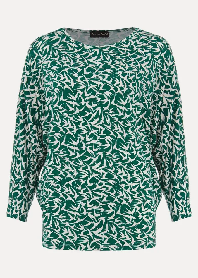 Quin Bird Print Top Greenivory Women Phase Eight Tops and TShirts