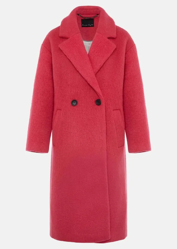 Quinn Textured Cocoon Coat Fluro Pink Women Phase Eight Coats