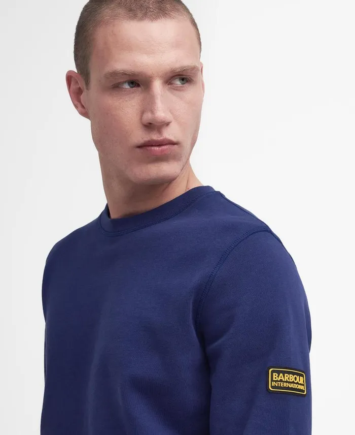 Racer Badge Sweatshirt Enfield Blue Men Barbour Hoodies and Sweatshirts