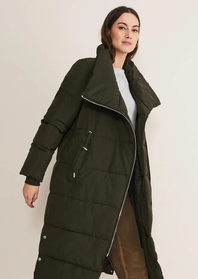 Rae Asymetric Puffer Green Women Phase Eight Coats