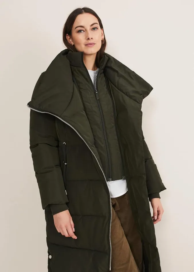 Rae Asymetric Puffer Green Women Phase Eight Coats