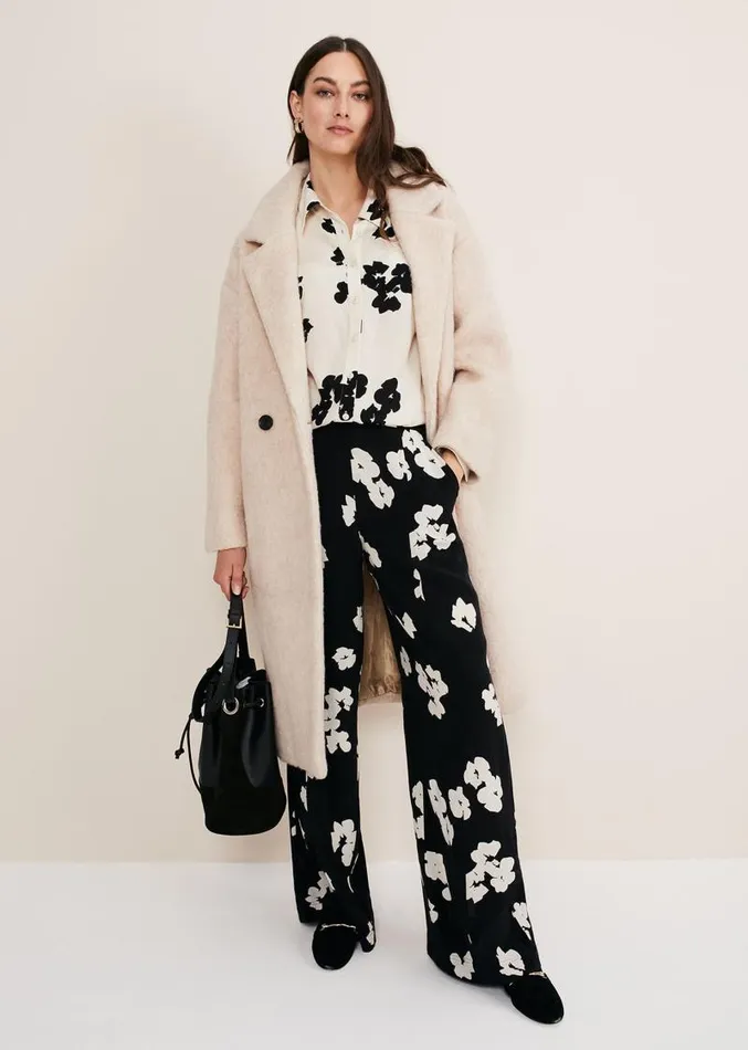 Rae Floral Longline Shirt Blackivory Women Phase Eight Shirts and Blouses