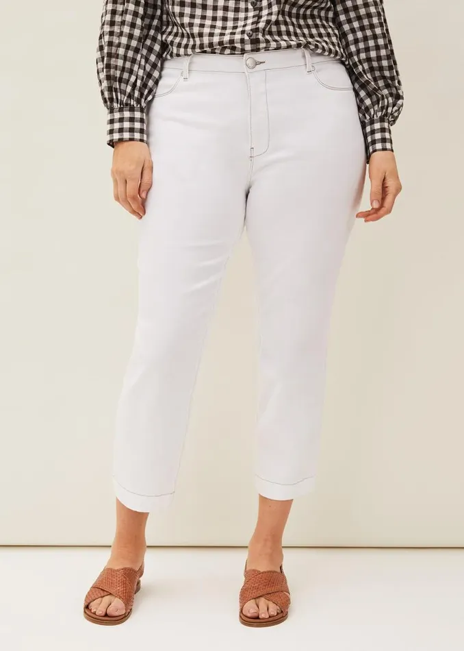 Ramona Cropped Straight Leg Jean White Women Phase Eight Jeans