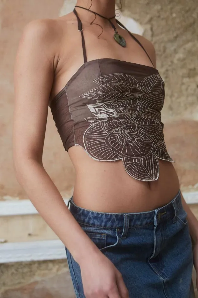 Rebirth Embroidered Corset Brown Women Jaded London Corsets