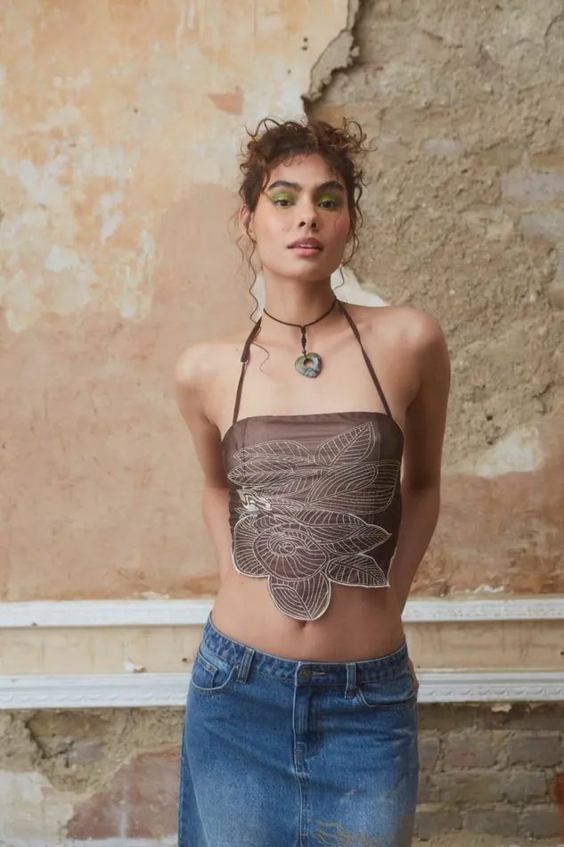 Rebirth Embroidered Corset Brown Women Jaded London Corsets