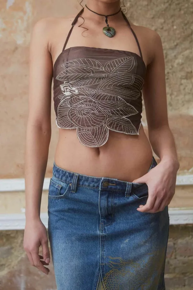 Rebirth Embroidered Corset Brown Women Jaded London Corsets