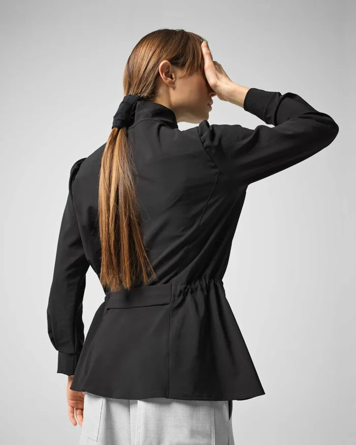 Repetto Womens Jackets Stretch Jersey Fitted Jacket Black
