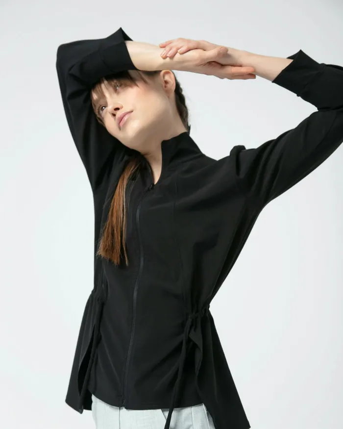 Repetto Womens Jackets Stretch Jersey Fitted Jacket Black