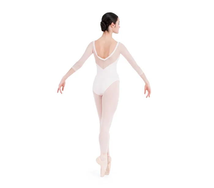 Repetto Womens Leotards and Tunics 34 Sleeves Leotard With Lace Petal Pink