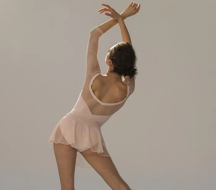 Repetto Womens Leotards and Tunics 34 Sleeves Leotard With Lace Petal Pink
