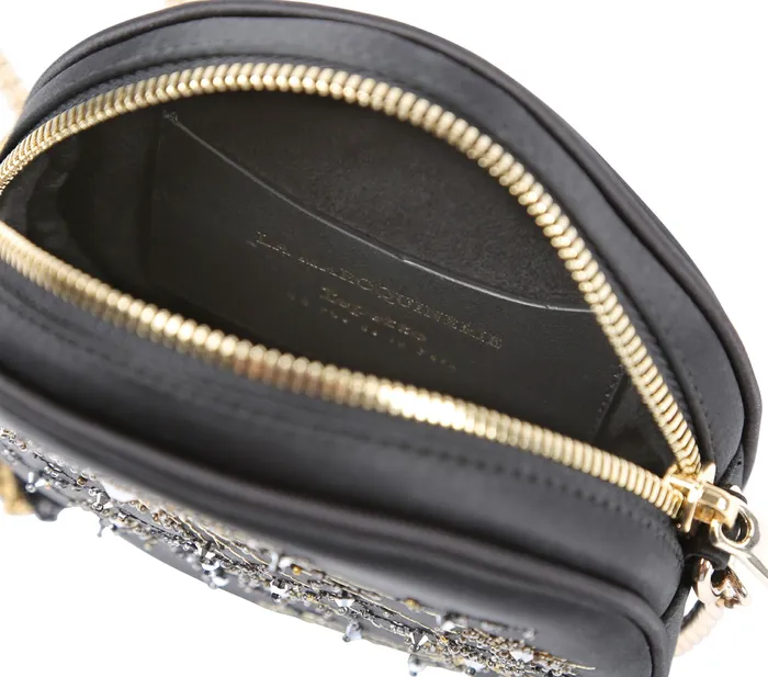 Repetto Womens Shoulder Bags Mini Couronne Bag Black And Gold Near Me