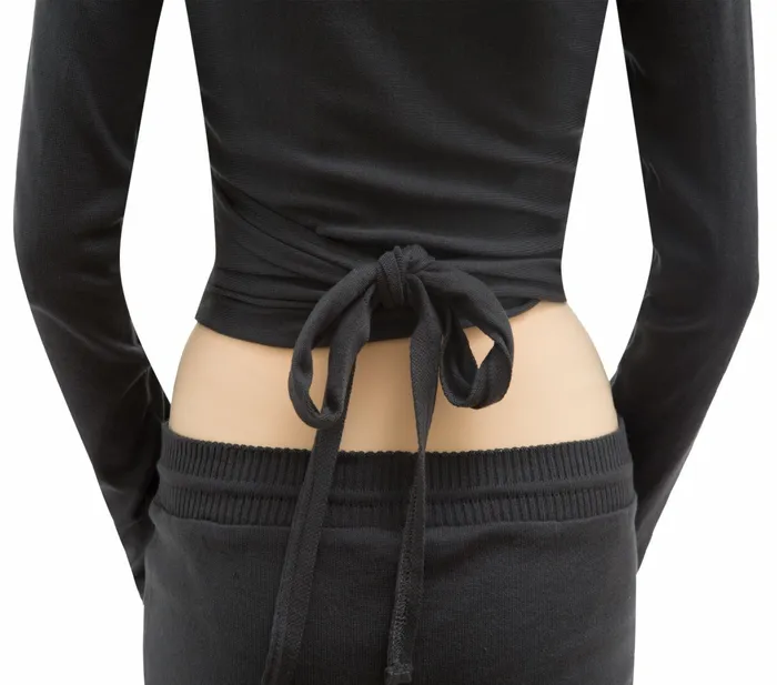 Repetto Womens WarmUp Long Sleeved WrapOver Anthracite Grey