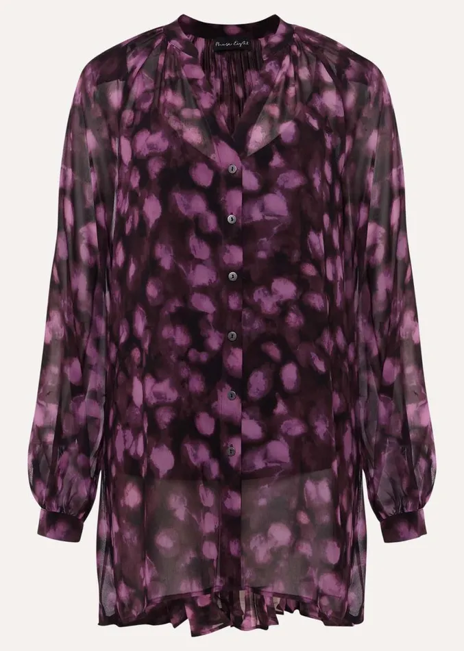 Rhian Chiffon Tunic Blouse Purple Women Phase Eight Shirts and Blouses